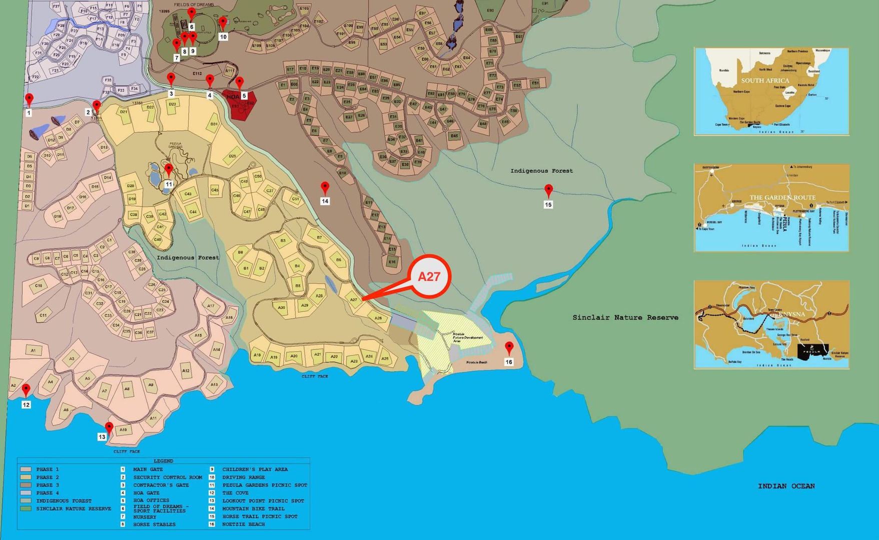 Land in Pezula Private Estate - Estate Map