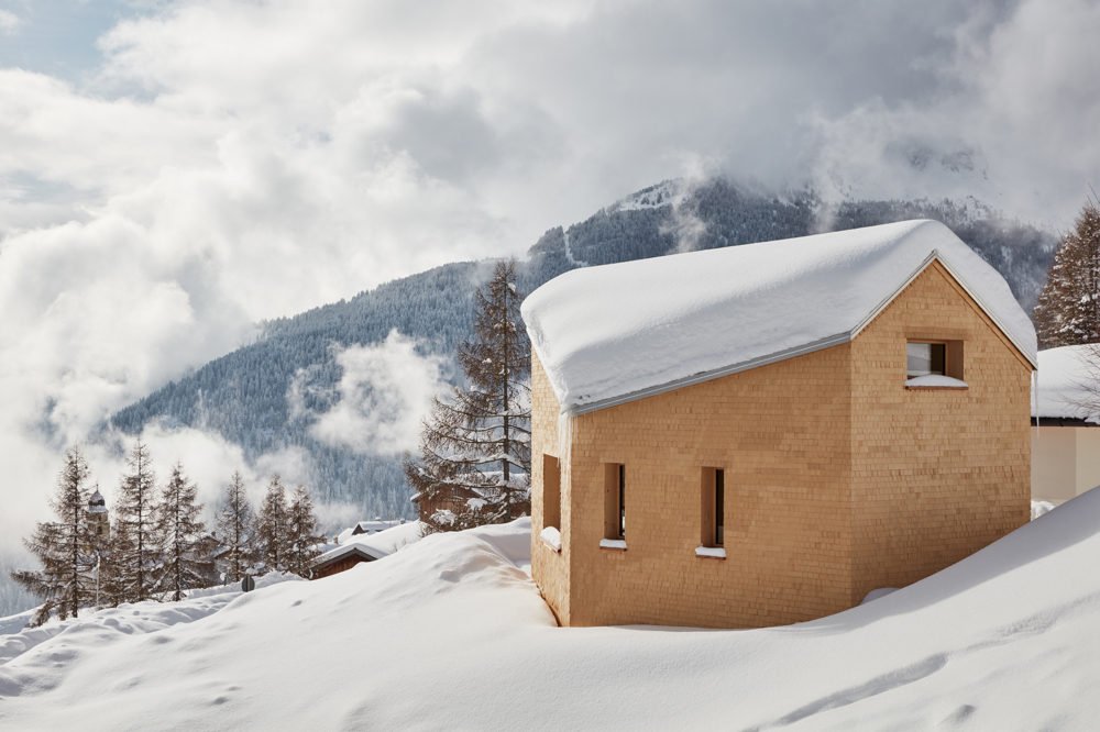 Haus in Viamala - Tiny House aussen Winter