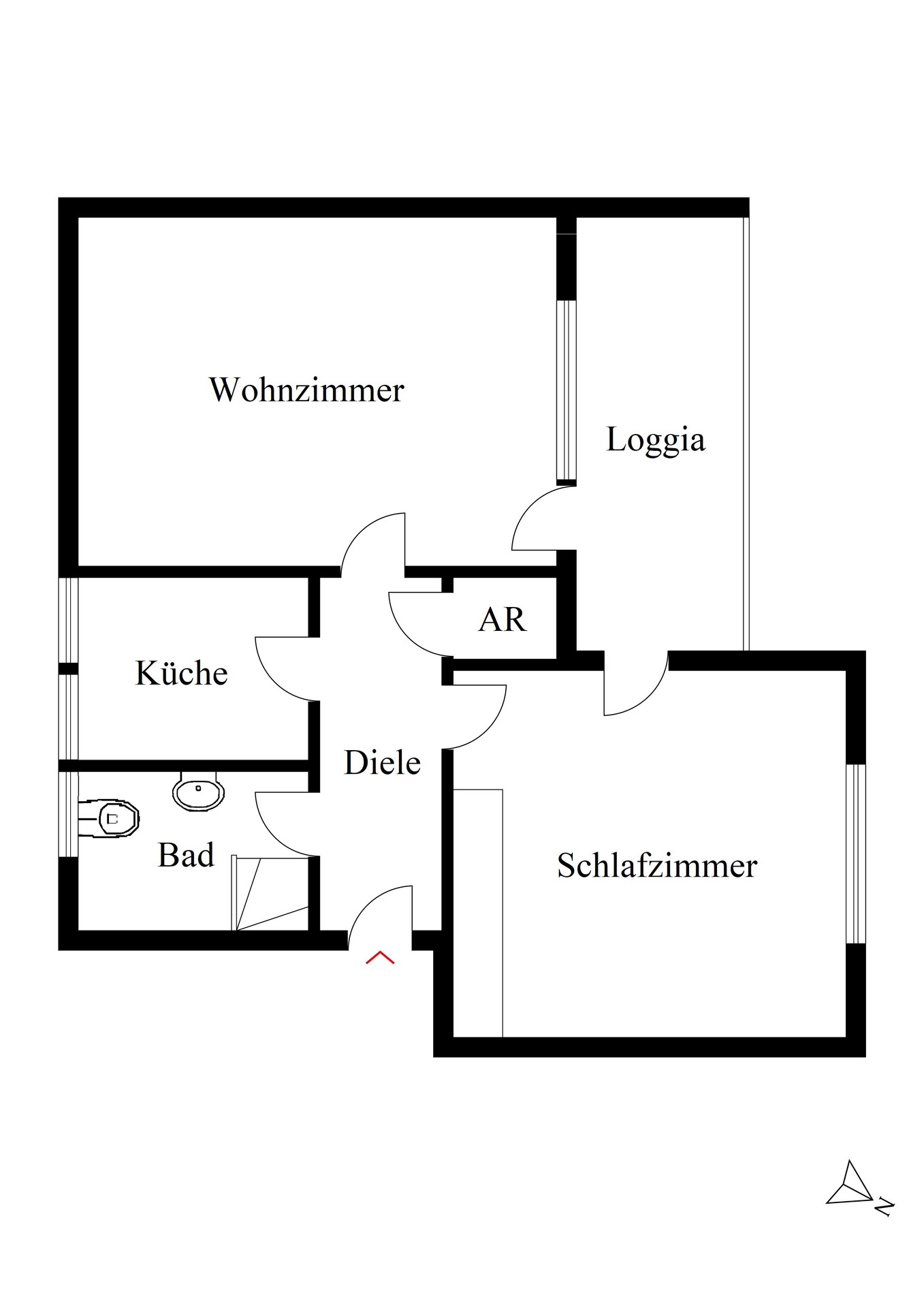 Gepflegte 2-Zimmerwohnung in zentraler Lage von Hösel