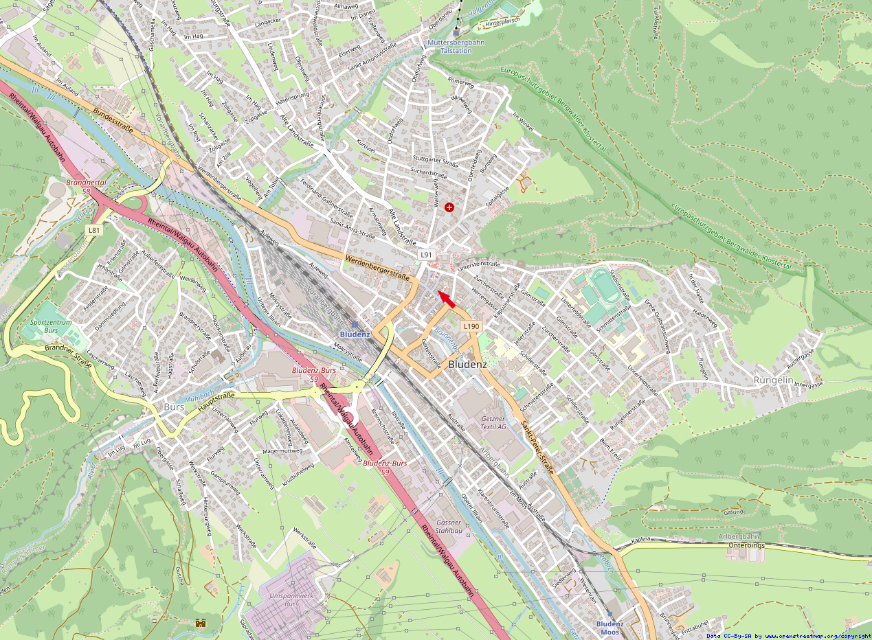Bürofläche in Bludenz - Makrolage© OpenStreetMap-Mitwirkende