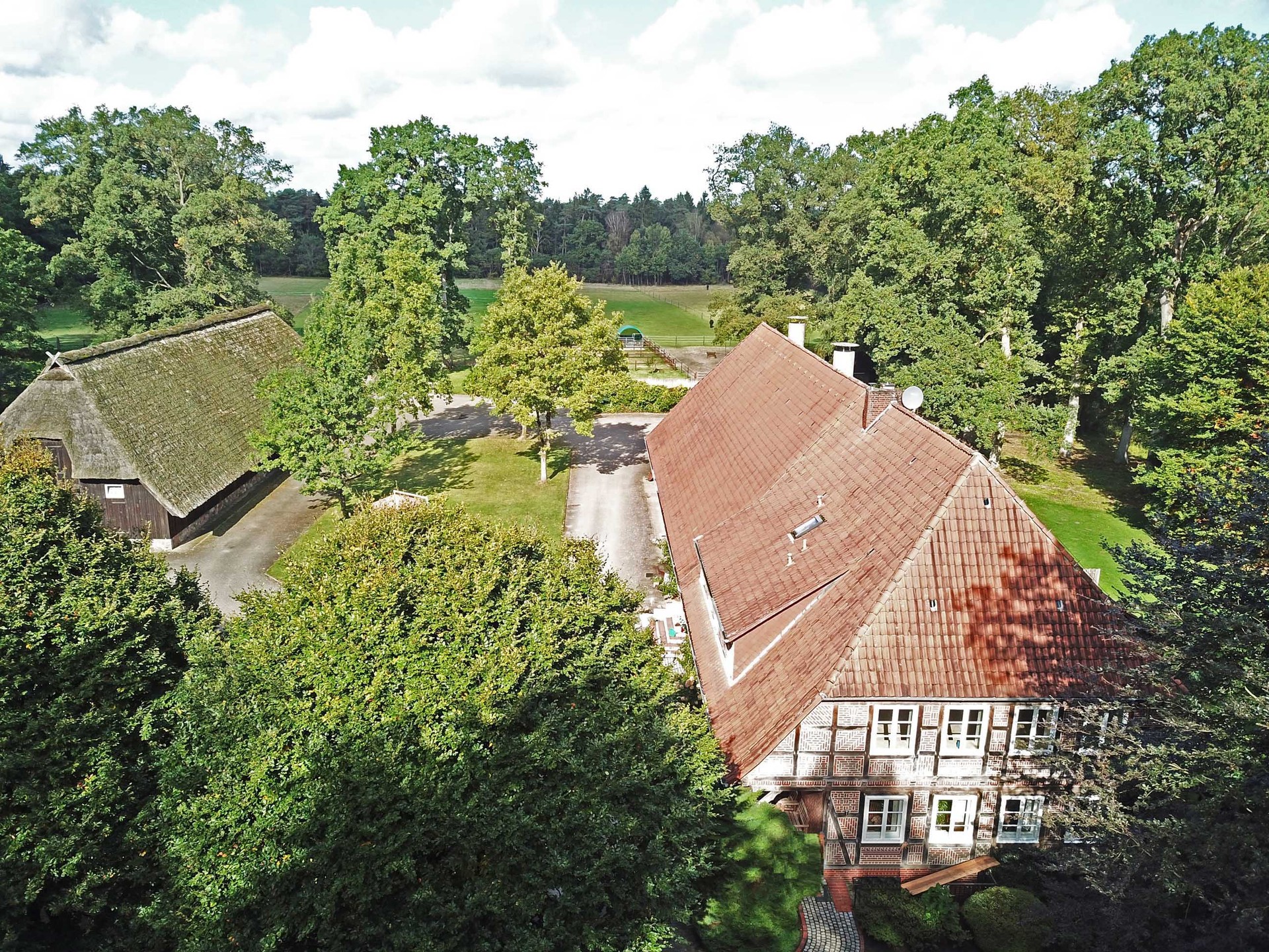 Haus in Handeloh - Luftbild gen Norden