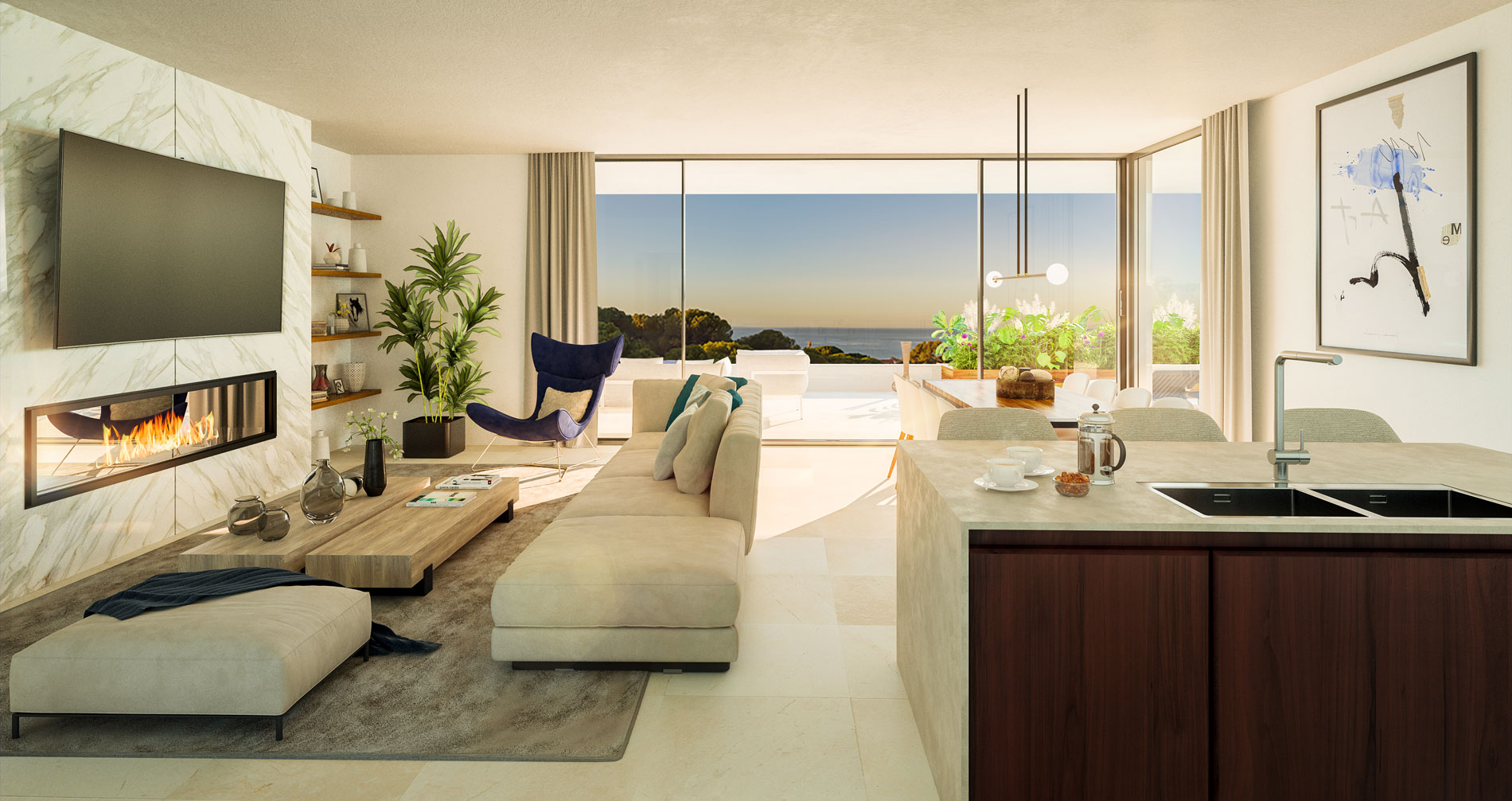 Apartamentos modernos de lujo con vistas al mar