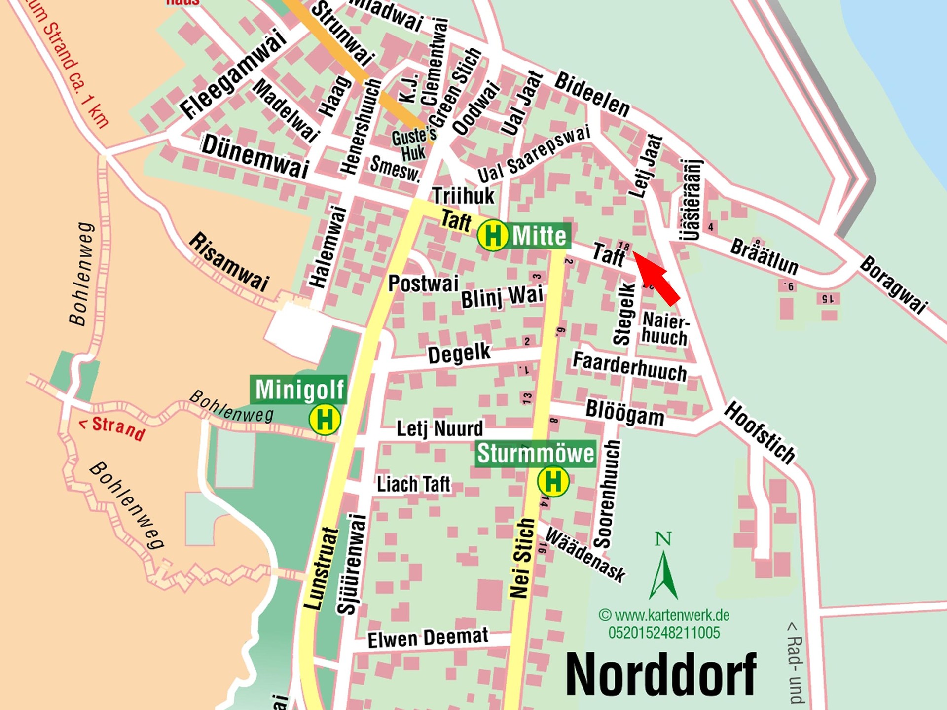 Haus in Norddorf - Ortsplan Norddorf