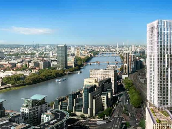 Areal view with Tower to the right - uninterrupted views across the London city scape and the River Thames
