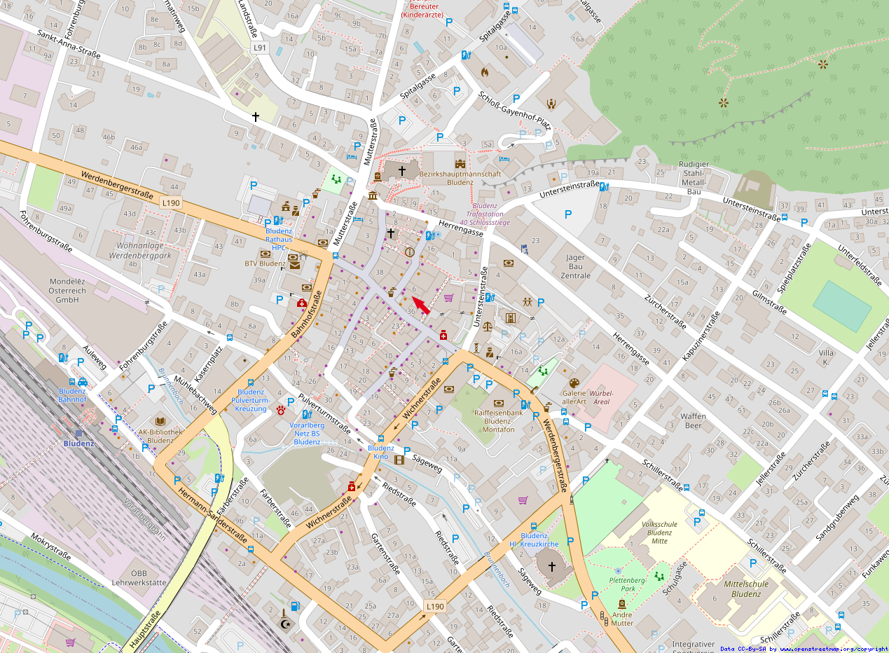 Bürofläche in Bludenz - Mikrolage© OpenStreetMap-Mitwirkende