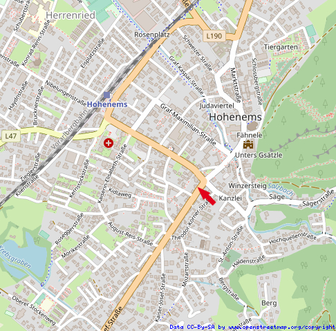Bürofläche in Hohenems - Makrolage© OpenStreetMap-Mitwirkende
