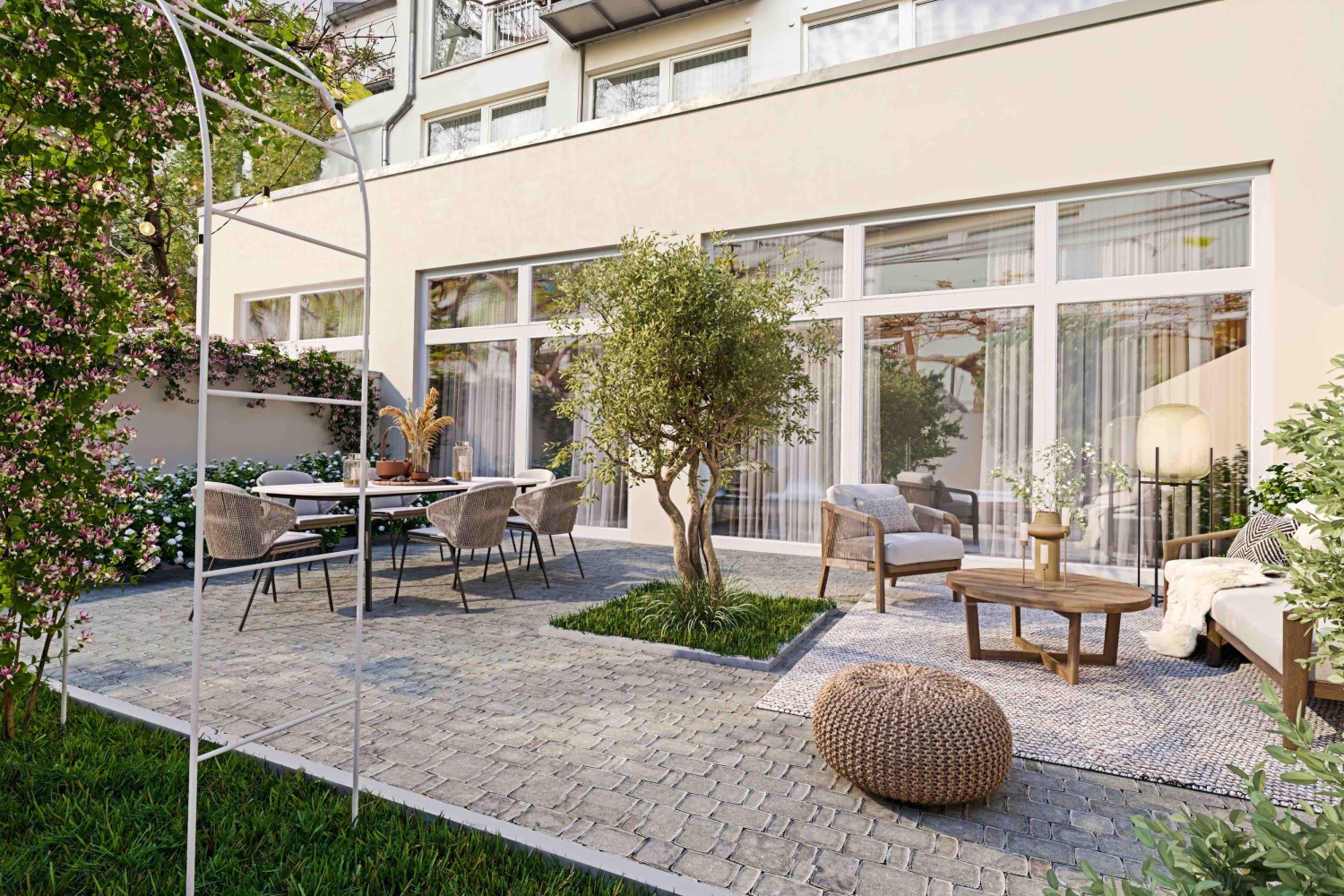 Wohnung in Altona - Visualisierte Terrasse mit Süd-Ausrichtung zur Elbe