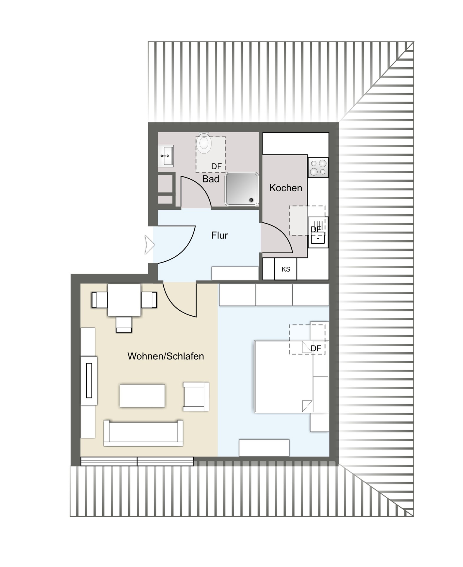 Wohnung in Bergedorfer Villenviertel - Dachgeschoss