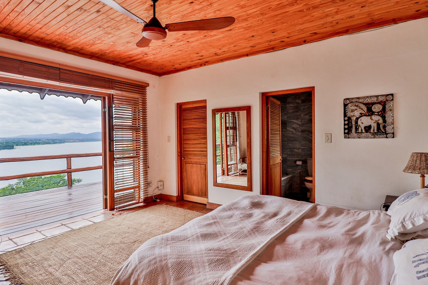 House in Kosmos - Main bedroom opens out on to deck with the most gorgeous views!