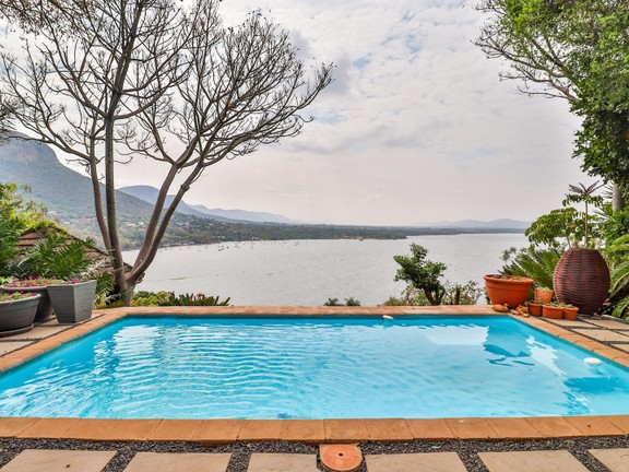Delightful pool with amazing views over the dam!