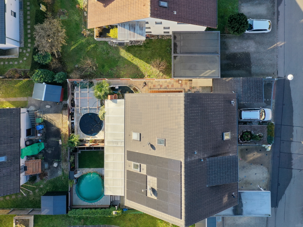 Haus in Wyhlen - Das Doppelhaus mit Grundstück aus der Vogelperspektive